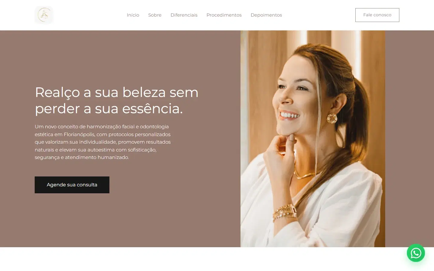 Site da Dra. Luiza Schmidt, com retrato e apresentação profissional.